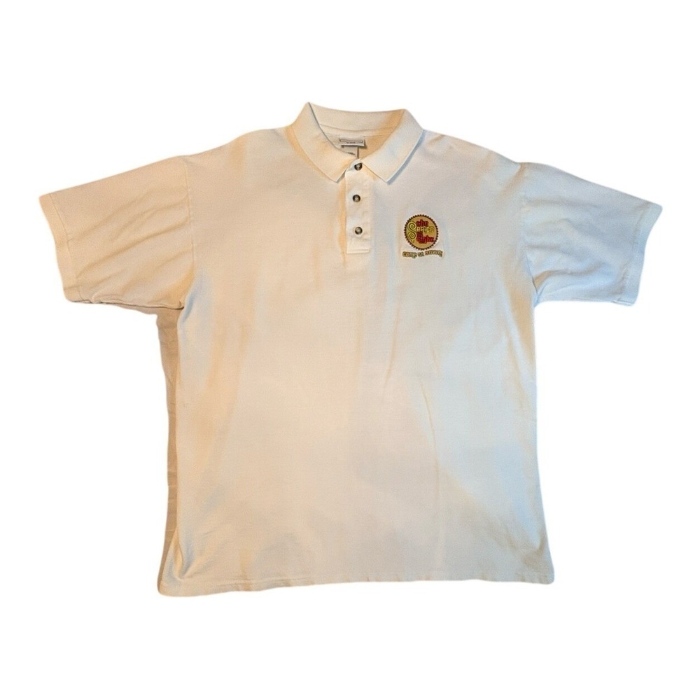 Anvil The‎ Price Is Right Polo Shirt Mens Large White Cotton Pique Vtg TV Promo